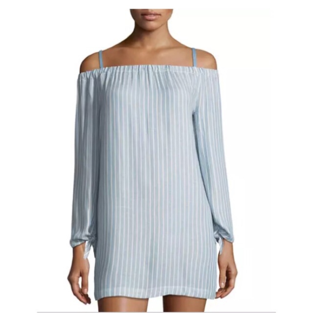Neiman Marcus | Off The Shoulder Striped Dress
